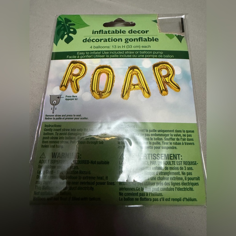 Gold ROAR Inflatable Balloon Decor